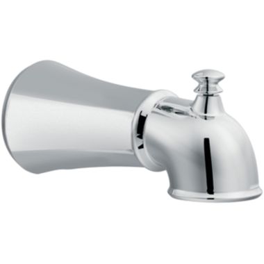 Click here to see Moen 125753 Moen Wall Mounted Chrome Tub Spout with Pull-Up Diverter, 1/2-inch Connection Size - 125753