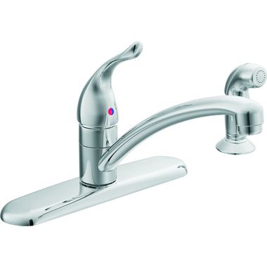 Click here to see Moen 67430 Moen Chateau Single Handle Kitchen Faucet w/ Side Spray, Chrome - 67430