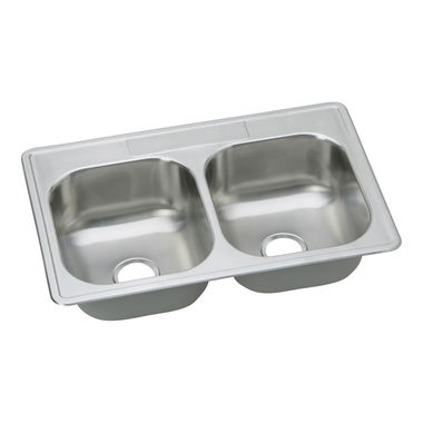 Click here to see Elkay DSE233210 Elkay DSE233210 Dayton Stainless Steel Double Bowl Sink