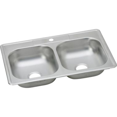 Click here to see Elkay KW50233221 Elkay KW50233221 Kingsford Stainless Steel Double Bowl Sink Pack