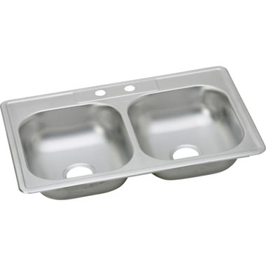 Click here to see Elkay KW50233222 Elkay KW50233222 Kingsford Stainless Steel Double Bowl Sink