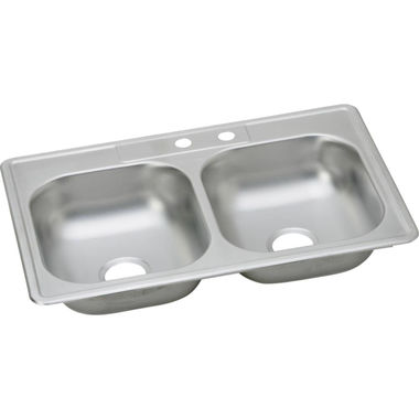 Click here to see Elkay KW5023322MR2 Elkay KW5023322MR2 Dayton Stainless Steel Double Bowl Sink