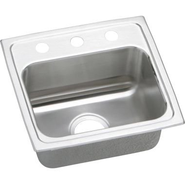 Click here to see Elkay LRADQ1716502 Elkay LRADQ1716502 Gourmet (Lustertone) Stainless Steel Single Bowl Top Mount Sink with Quick–Clip