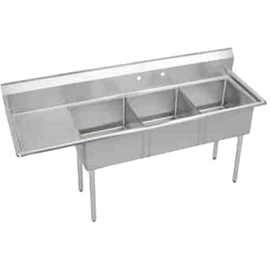 Click here to see Elkay S3C18X18-L-18X Elkay S3C18X18-L-18X Dependabilt  Deep Triple Scullery Sink, 18