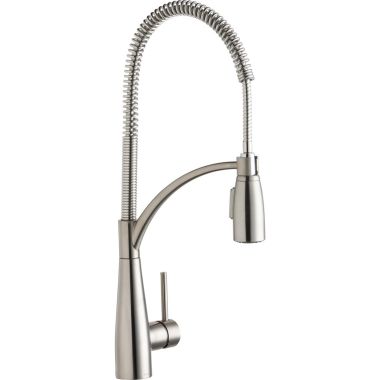 Click here to see Elkay LKAV4061LS Elkay Avado Single Hole Kitchen Faucet with Semi-Professional Spout Forward Only Lever Handle Lustrous Steel - LKAV4061LS
