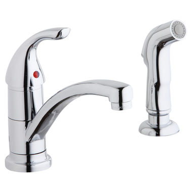 Click here to see Elkay LK1501CR Elkay LK1501CR Chrome 1-Hole Deck Mount Kitchen Faucet W/ Side Spray