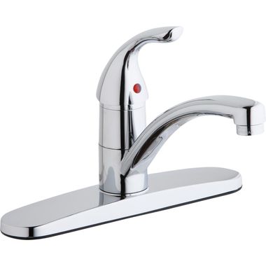 Click here to see Elkay LK1000CR Elkay Everyday Three Hole Deck Mount Kitchen Faucet with Lever Handle and Escutcheon Chrome - LK1000CR