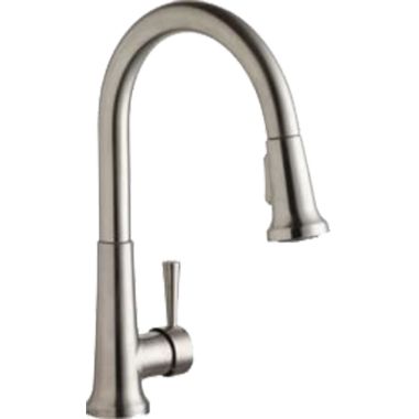 Click here to see Elkay LK6000LS Elkay Everyday Single-Hole Deck Mount Pull-Down Kitchen Faucet, Forward Only Lever Handle, Lustrous Steel - LK6000LS