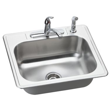 Click here to see Elkay DSE125224DF Elkay DSE125224DF Dayton Stainless Steel Single Bowl Sink Package