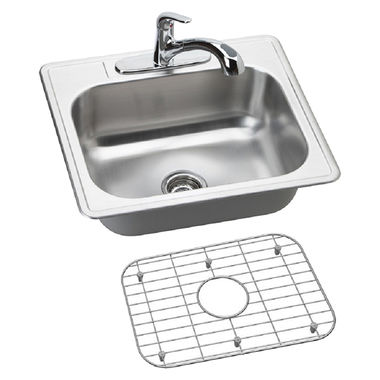 Click here to see Elkay DSE125223DFBG Elkay DSE125223DFBG Dayton Stainless Steel Single Bowl Sink Package