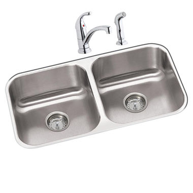 Click here to see Elkay DXUH3118DF Elkay DXUH3118DF Dayton Stainless Steel Double Bowl Sink Package