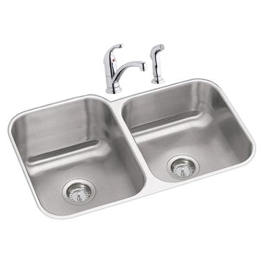 Click here to see Elkay DXUH312010LDF Elkay DXUH312010LDF Dayton Stainless Steel Double Bowl Sink Package