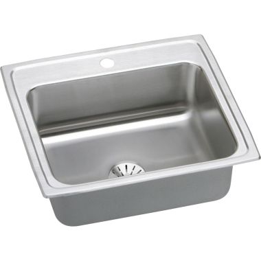 Click here to see Elkay LR2219PD1 Elkay LR2219PD1 Gourmet Stainless Steel Single Bowl Sink Package