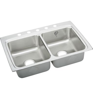 Click here to see Elkay LR3322EK5 Elkay LR3322EK5 Lustertone Stainless Steel Double Bowl Sink