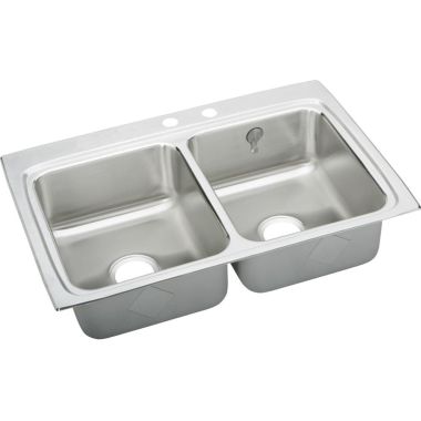 Click here to see Elkay LR3322EKMR2 Elkay LR3322EKMR2 Gourmet e-dock Stainless Steel Double Bowl Sink Package