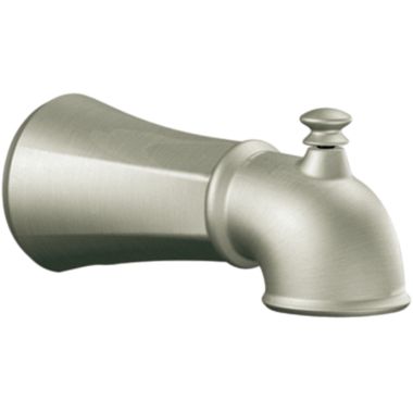 Click here to see Moen 125753BN Moen 125753BN Wall-Mount Tub Spout w/ Pull-Up Diverter, Brushed Nickel