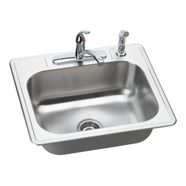 Click here to see Elkay DSE125224DFPP Elkay DSE125224DFPP Dayton Stainless Steel Single Bowl Sink Package