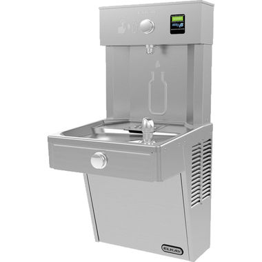Click here to see Elkay VRCDWSK Elkay VRCDWSK ezH2O Water Cooler w/ Bottle Filling Station, Vandal-Resistant, Non-Filtered, Non-Refrigerated, Stainless