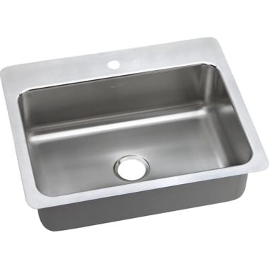 Click here to see Elkay PSSR27221 Elkay PSSR27221 Gourmet Dual Mount Single Bowl Sink w/ Slim Rim - 1-Hole
