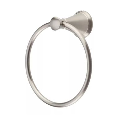 Click here to see Pfister BRB-GL1K Pfister Saxton Brushed Nickel Towel Ring - BRB-GL1K