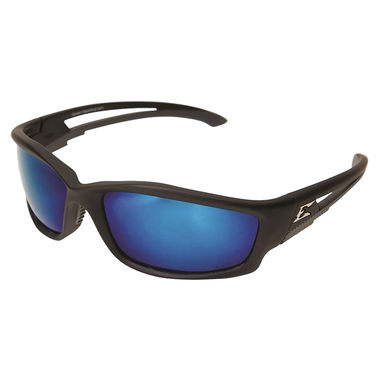 Click here to see Edge Eyewear  EDGE TSKAP218 KAZBEK SAFETY SUNGLASSES - BLACK FRAME BLUE MIRROR LENS POLARIZED