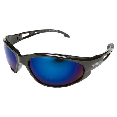 Click here to see Edge Eyewear  EDGE SW118 DAKURA SAFETY SUNGLASSES - BLACK FRAME BLUE MIRROR LENS