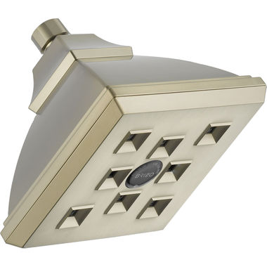 Click here to see Brizo 87340-BN Brizo Vesi 5-1/4in H2Okinetic Raincan Showerhead with Self-Cleaning Spray Holes, Square, Single-Function, 1.75 GPM, WaterSense, Brushed Nickel - 87340-BN