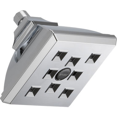 Click here to see Brizo 87340-PC Brizo Vesi 5-1/4in H2Okinetic Raincan Showerhead with Self-Cleaning Spray Holes, Square, Single-Function, 1.75 GPM, WaterSense, Chrome - 87340-PC