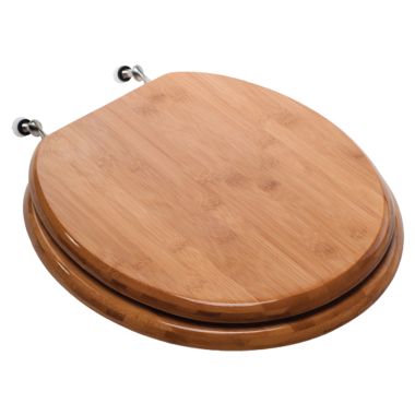 Click here to see Jones Stephens C3B2R220BN Jones Stephens C3B2R220BN Bamboo - Brushed Nickel Hinge Round Wood Toilet Seat