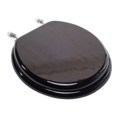 Click here to see Jones Stephens C2B1R19BN Jones Stephens C2B1R19BN Walnut - Brushed Nickel Hinge Round Wood Toilet Seat