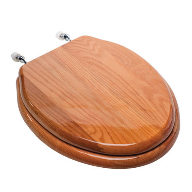 Click here to see Jones Stephens C2B1E17CH Jones Stephens C2B1E17CH Oak - Chrome Hinge Elongated Wood Toilet Seat