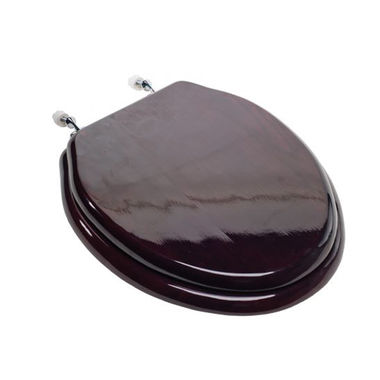 Click here to see Jones Stephens C2B1E16CH Jones Stephens C2B1E16CH Mahogany - Chrome Hinge Elongated Wood Toilet Seat