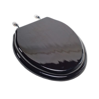 Click here to see Jones Stephens C2B1E19CH Jones Stephens C2B1E19CH Walnut - Chrome Hinge Elongated Wood Toilet Seat