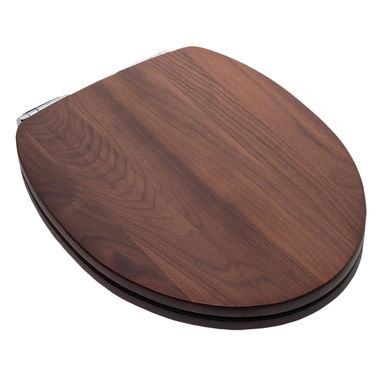Click here to see Jones Stephens C2B1RS19CH Jones Stephens C2B1RS19CH Black Walnut - Ez Close Round Wood Toilet Seat