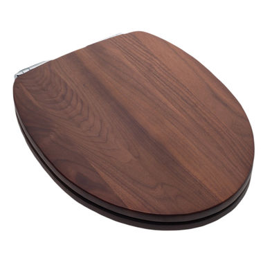 Click here to see Jones Stephens C2B1ES19CH Jones Stephens C2B1ES19CH Black Walnut - Ez Close Elongated Wood Toilet Seat