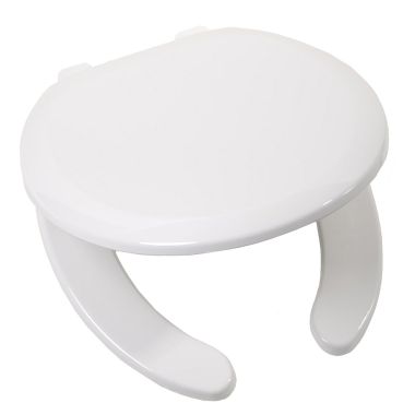 Click here to see Jones Stephens C1606OS00 Jones Stephens Open Front Round Plastic Toilet Seat, EZ Close - White (C1606OS00)