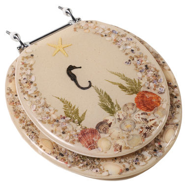 Click here to see Jones Stephens C2B6R9SHCH Jones Stephens C2B6R9SHCH Seahorse - Chrome Hinge Round Acrylic Toilet Seat