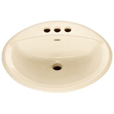 Click here to see American Standard 0476.028.021 American Standard Aqualyn Countertop Sink, Faucet Ledge, Front Overflow, 4in Centers, Bone - 0476.028.021