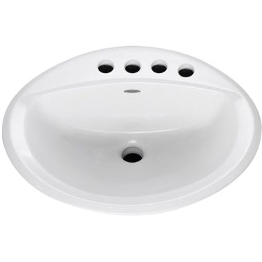 Click here to see American Standard 0476.037.020 American Standard Aqualyn Oval Drop-In Bathroom Countertop Sink, Front Overflow, Extra Right-Hand Hole, 4