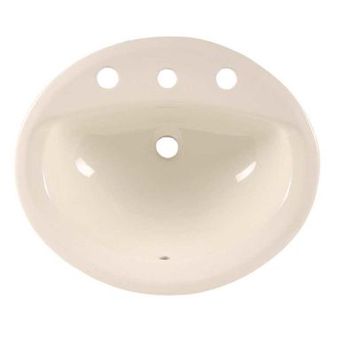 Click here to see American Standard 0476.028.222 American Standard Aqualyn Drop-in Countertop Sink, Faucet Ledge, Front Overflow, 4in Centers, Vitreous China, Linen - 0476.028.222