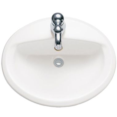Click here to see American Standard 0476.928.020 American Standard Aqualyn Oval Countertop Sink, Faucet Ledge, Less Overflow, 4in Centers, Vitreous China, White - 0476.928.020
