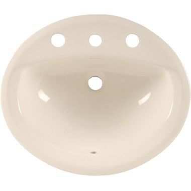 Click here to see American Standard 0475.020.222 American Standard Aqualyn Countertop Sink, Faucet Ledge, Front Overflow, 8in Centers, Linen - 0475.020.222