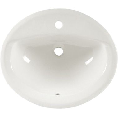 Click here to see American Standard 0475.047.020 American Standard Aqualyn 20” Drop-In Oval Bathroom Countertop Sink, Front Overflow, 1 Hole, White - 0475.047.020