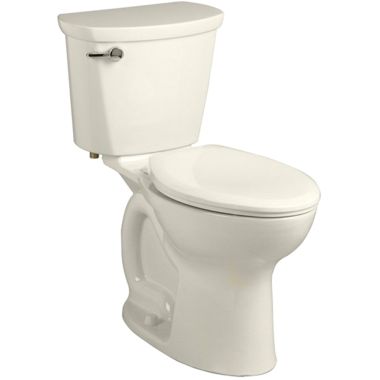 Click here to see American Standard 215AA.104.222 American Standard Cadet PRO Two-Piece Toilet w/ Left-Hand Trip Lever, Elongated, Less Seat, Right Height, 1.28 GPF, Linen - 215AA.104.222
