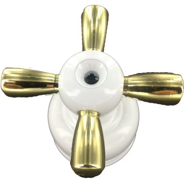 Click here to see Delta H26WP Delta H26WP Small Polished Brass/White Cross Handles