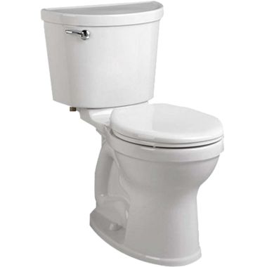 Click here to see American Standard 211BA.104.020 American Standard Champion PRO Two-Piece Toilet w/ Left-Hand Trip Lever, Round, Less Seat, Right Height, 1.28 GPF, White - 211BA.104.020