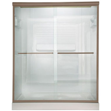 Click here to see American Standard AM00345.400.006 American Standard AM00.345400.006 Euro Frameless By-Pass Shower Door, Brushed Nickel