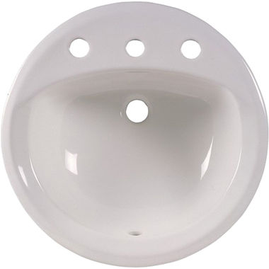 Click here to see American Standard 0490.011.020 American Standard Rondalyn Countertop Bathroom Sink, 3-Hole, 8in Centers, White - 0490.011.020