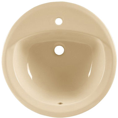 Click here to see American Standard 0490.156.021 American Standard Rondalyn Round Countertop Bathroom Sink, 1-Hole, Vitreous China, Bone - 0490.156.021