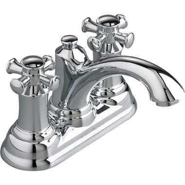 Click here to see American Standard 7415.221.002 American Standard Portsmouth Two-Handle Chrome Centerset Bathroom Faucet, 1.2 GPM, Speed Connect Drain, Cross Handles, Lead-Free - 7415.221.002